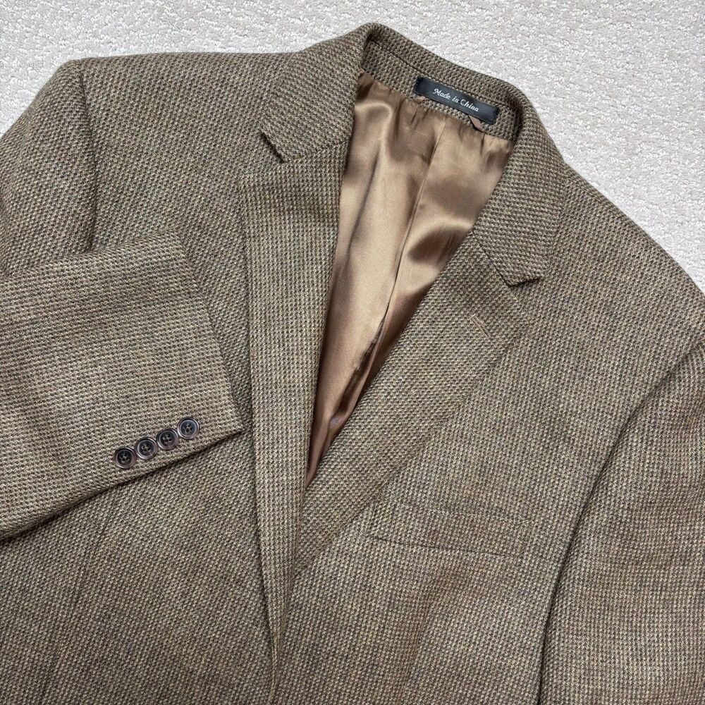 Lauren Ralph Lauren Blazer Men’s SZ 43L Wool Tweed Brown Sport Coat  Academia